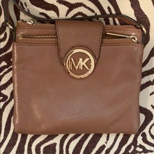 Michael Kors Double Zipper Leather Crossbody Bag